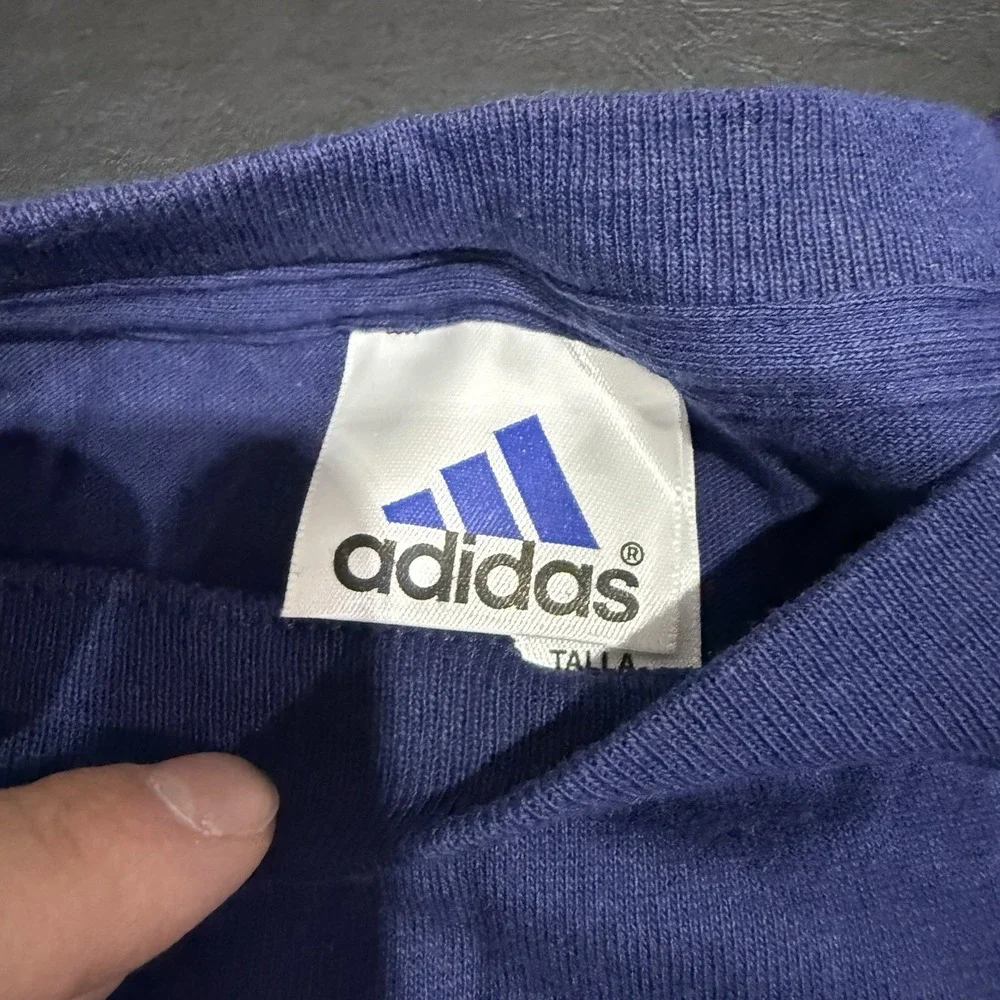 Vintage Adidas Shirt Blue Mens Crewneck Short Sleeve Sz L Football Helmet‎ 2002